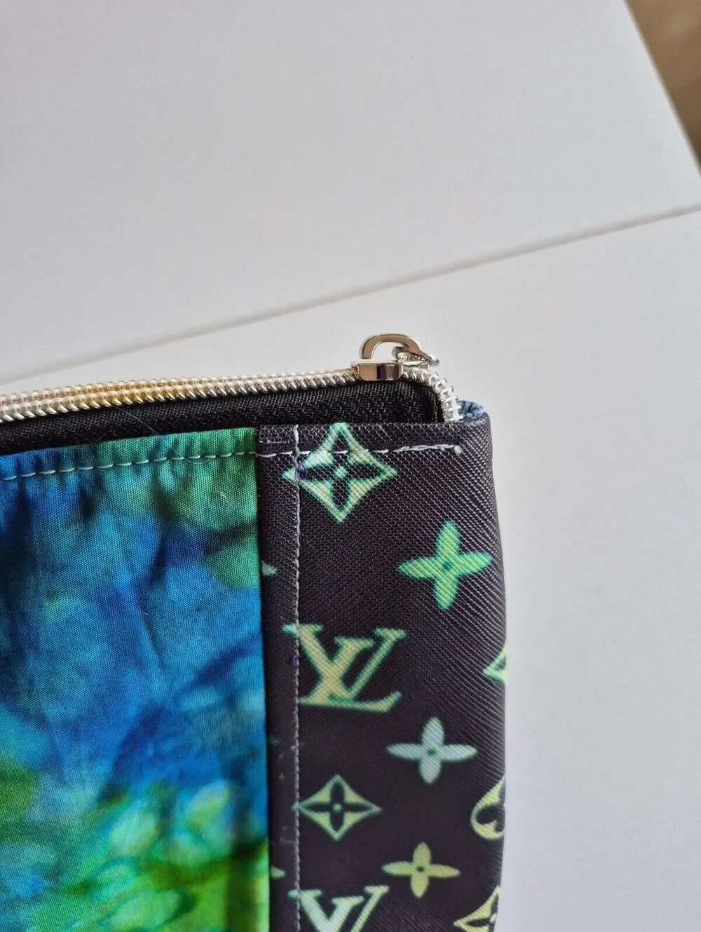 Colorful Black Patterned Zippered Cosmetic or toiletry Bag w/ Silhouette Design